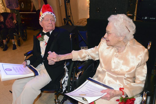 In honor of National Nursing Home Week, Rochester Manor and Villa held a prom for residents and their families on Thursday. Thomas Shoemaker and Georgene Barto were named king and queen.