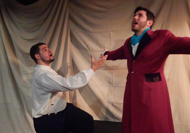 Rudy Cabrera and Mike Riley in "Frankenstein," opening Friday at Mixed Magic Theatre, in Pawtucket. 

Dominque Braxton