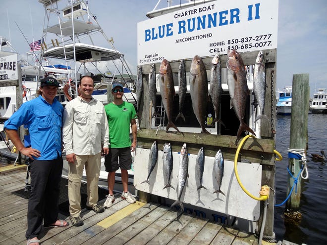 Oklahoma anglers on the Blue Runner II with Capt. Tommy Carter had a good day on the water Wednesday. They filled the racks with amberjack and king mackerel.