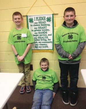 From left, Aaron Dunn, Will Teitsma and Logan Gervald at the 4-H Leadership Conference.