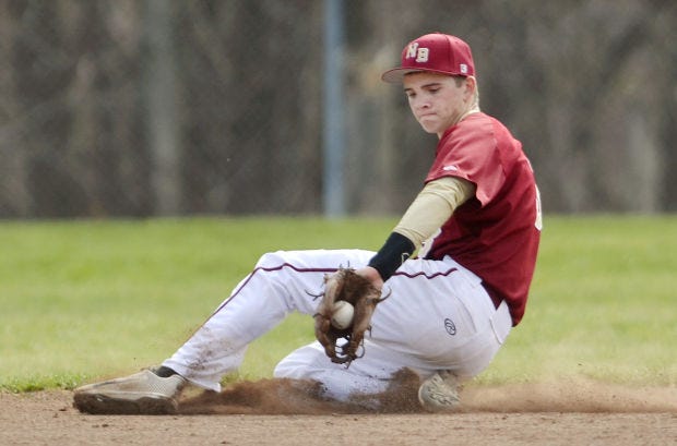 New Brighton's Justyn Francona fields a ground ball earlier this season against South Side at South Side High School. The Lions, after an 11-1 stretch and an eight-game winning streak, saw their WPIAL playoff run come to an end after losing to Keystone Oaks, 3-1, on Tuesday.