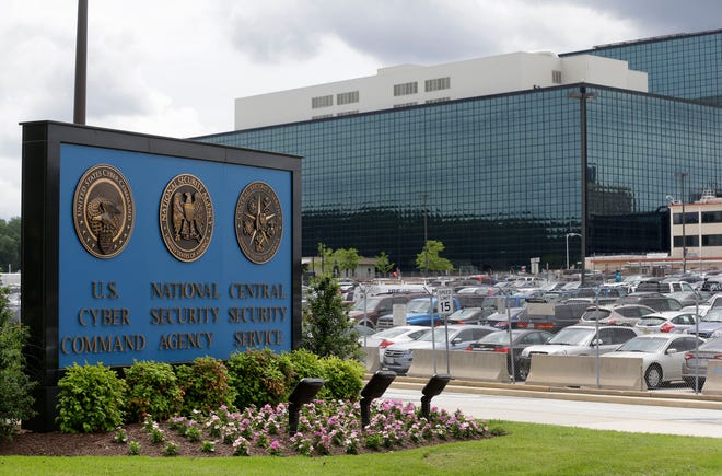 This June 6, 2013, file photo shows a sign outside the National Security Agency (NSA) campus in Fort Meade, Md. The Senate will vote on legislation that ends the National Security Agency's bulk collection of millions of Americans' phone records as Congress scrambles to renew the Patriot Act before it expires on June 1.