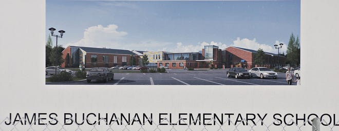 An artist's rendition of what the new James Buchanan Elementary School in Bristol Township will look like when completed.