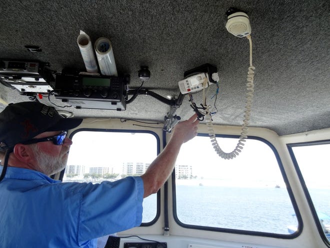 Capt. Dennis Kendrick’s shows where lighting burned out the wiring on his newly installed radio.