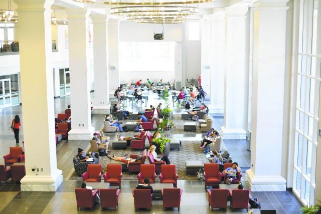 Students hit the books in the UGA Tate Center on Monday, April 27, 2015 in Athens, Ga. 
(Richard Hamm/Staff) OnlineAthens / Athens Banner-Herald