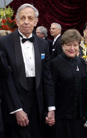 John Nash and his wife, Alicia, arrive at the 74th annual Academy Awards in 
Los Angeles in 2002. Nash's struggle with mental illness was chronicled in 
the 2001 movie "A Beautiful Mind."
AP FILE / 2002