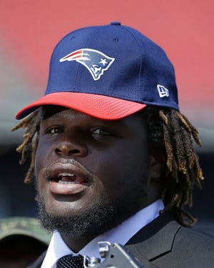 Malcom Brown speaks to reporters on Wednesday, at Gillette Stadium.