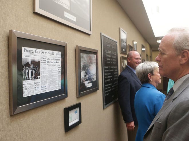 Historic photographs adorn the newly unveiled History Hall in the Northwest Florida Beaches International Airport on May 27.