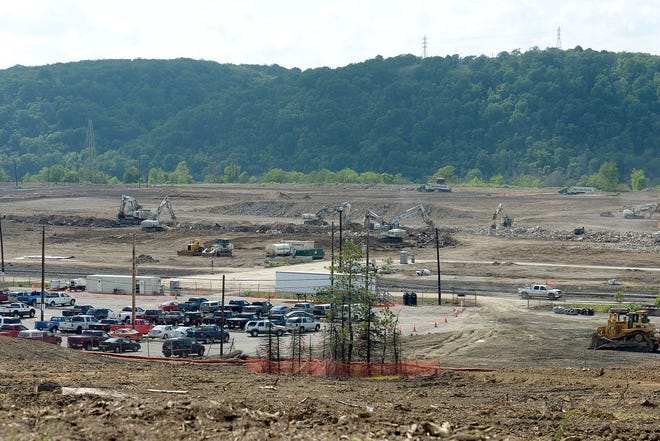 Work continues at the Shell site on Wednesday along Route 18 in Potter Township.