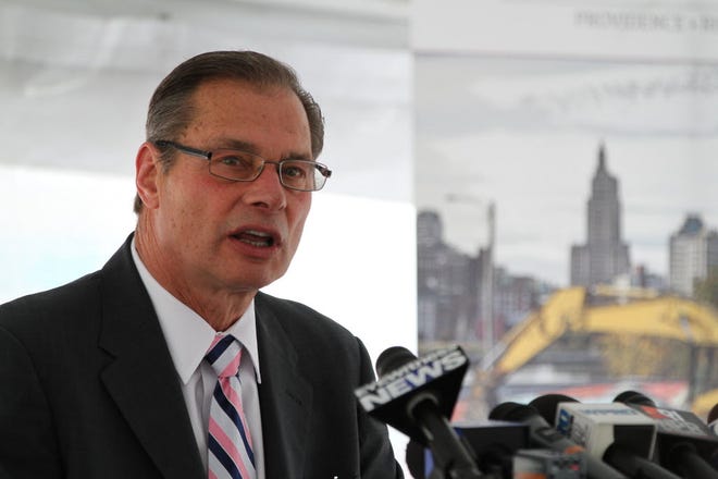 R.I. Sen. Majority Leader Dominick J. Ruggerio speaks at a I-195 Redevelopment District Commission event last year.