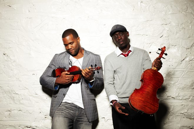 The duo Black Violin will perform at the Zeiterion Theatre Saturday evening. Kev Marcus plays the violin and Wil B. plays the viola.

COURTESY PHOTO