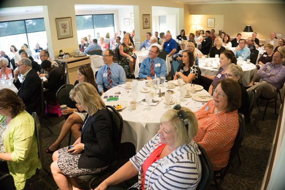A record-breaking 113 people attended the monthly “Adrian in the A.M.” breakfast event Thursday to learn about the “Revitalizing Adrian” initiative.