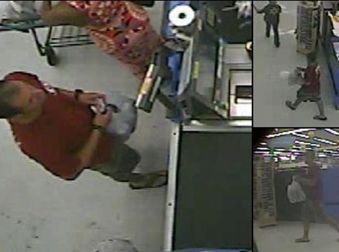 A video still image of the suspect at a local Wal-Mart.