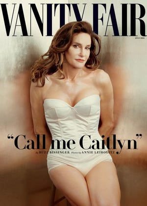 This photo taken by Annie Leibovitz exclusively for Vanity Fair shows the cover of the magazine's July 2015 issue featuring Bruce Jenner debuting as a transgender woman named Caitlyn Jenner. (Annie Leibovitz/Vanity Fair via AP)