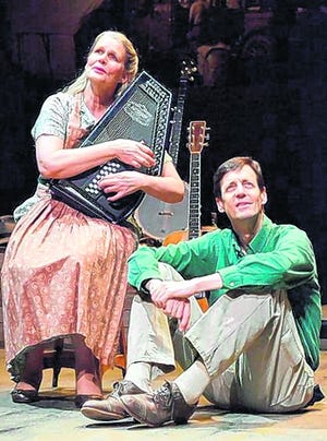 Helen Jean Russell and David M. Lutken in "Woody Sez: The Life and Music of 
Woody Guthrie." PHOTO BY GARY W. SWEETMAN