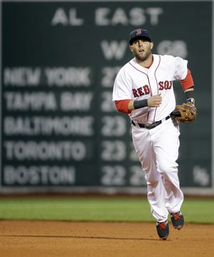 Dustin Pedroia and the Red Sox are at the bottom of the standings.