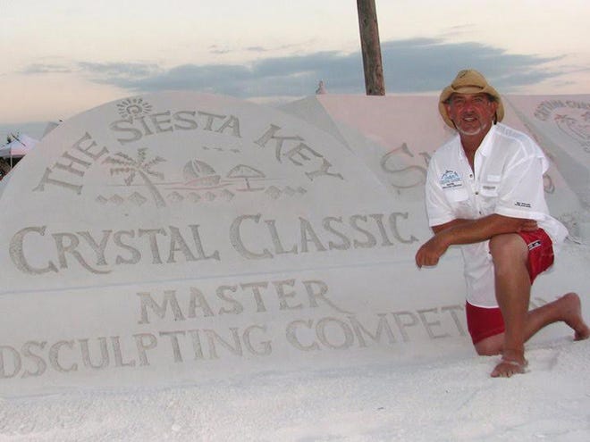 Brian Wigelsworth, 57, of Sarasota has been a master sand sculptor for the past 11 years. Master sculptors are invited to compete in competions around the world as opposed to people who sign up. They are basically professionals and there are roughly 250 in the world.