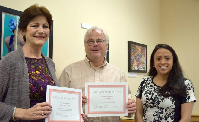 Courtesy photo

From left, Maryanne Foley, Reg Bennett, and WOCSD School Committee Chair Helena Ackerson.