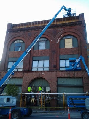 Work crews took to 115 Ashmun St. in downtown Sault Ste. Marie on Monday to begin restoration on the current home of the Chippewa County Historical Society. The project will restore and renovate the historical structure fueled by grant money distributed by the Michigan Economic Development Corporation.