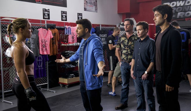 MMA star Ronda Rousey confronts Turtle (Jerry Ferrara) and the boys in "Entourage."