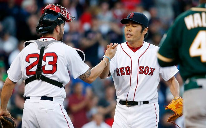 Koji Uehara closed out the Red Sox' win Saturday.