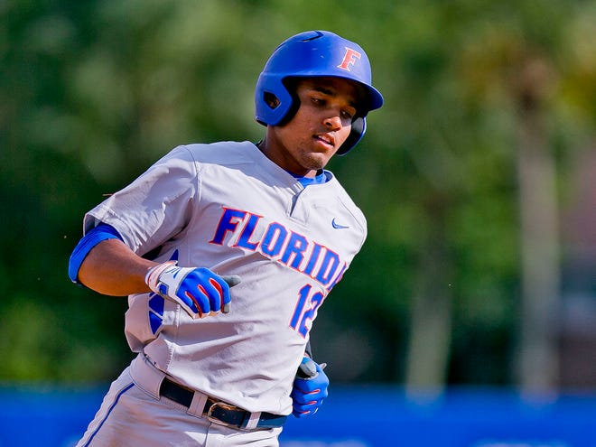 Florida's Richie Martin rounds the bases for a home run against FSU in Game Two of the Super Regional Saturday.