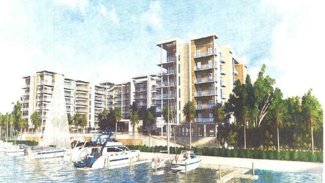 Palm Beach Gardens officials are worried their fire-rescue vehicles won’t have adequate access to these proposed condos on the PGA Waterfront at the former Panama Hattie’s site.