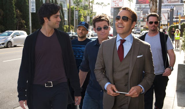 Adrian Grenier, from left, Jerry Ferrara, Kevin Connolly, Jeremy Piven and Kevin Dillon in "Entourage." (Photo courtesy Warner Bros./TNS)