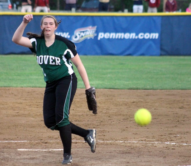 Dover pitcher Molly St. Germain delivers during Division I semifinal action against Concord on Wednesday at SNHU. John Doyle/Fosters.com