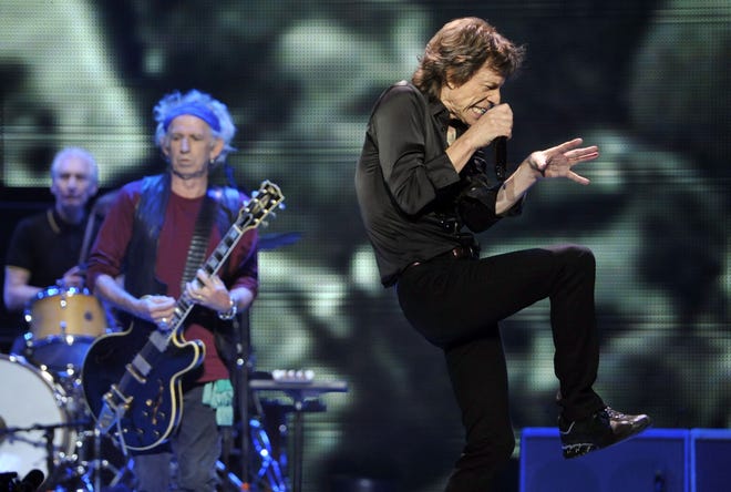 The Rolling Stones will perform Friday June 12 at the Orlando Citrus Bowl. The legendary rock band includes Mick Jagger, right, and bandmates Keith Richards, center, and Charlie Watts.