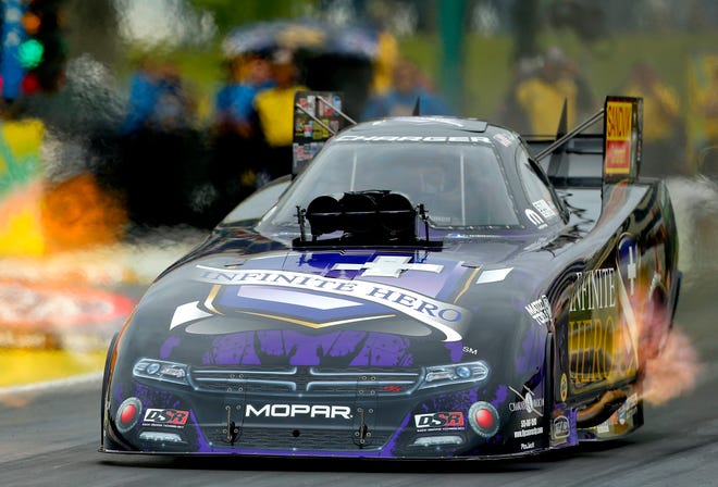 Funny Car driver "Fast" Jack Beckman returns to the Epping dragway for the NHRA New England Nationals, with events running today through Sunday's headliner. AP Photo