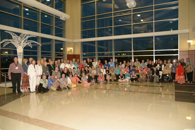 The Shelby High School class of 1965 held its 50th reunion on May 15-16. Here, members of the class gather for a group picture. The reunion included an event at the Don Gibson Theatre, breakfast at Shelby Café, an ice cream social, and dinner at the LeGrand Center.