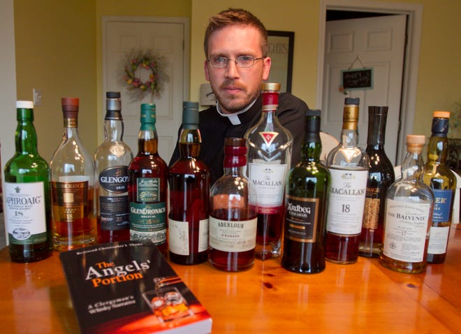 The Rev. Christopher Thoma has written a book on whisky, particularly Scotch whisky, having become a passionate whisky "enjoyer." Bottles from his whisky cupboard represent the major Scotch whisky regions of Scotland, and his book is entitled "The Angels' Portion: A Clergyman's Whisky Narrative." AP