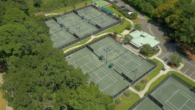 Aerial view of the Moss Creek Tennis Center.-Courtesy of Moss Creek Tennis Center