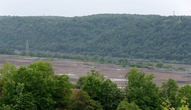 A view of the former Horsehead Corp. site from a hill above Interstate 376. Shell Chemicals has closed on an agreement to buy the property that was once home to the Horsehead plant along the Ohio River in Potter Township.