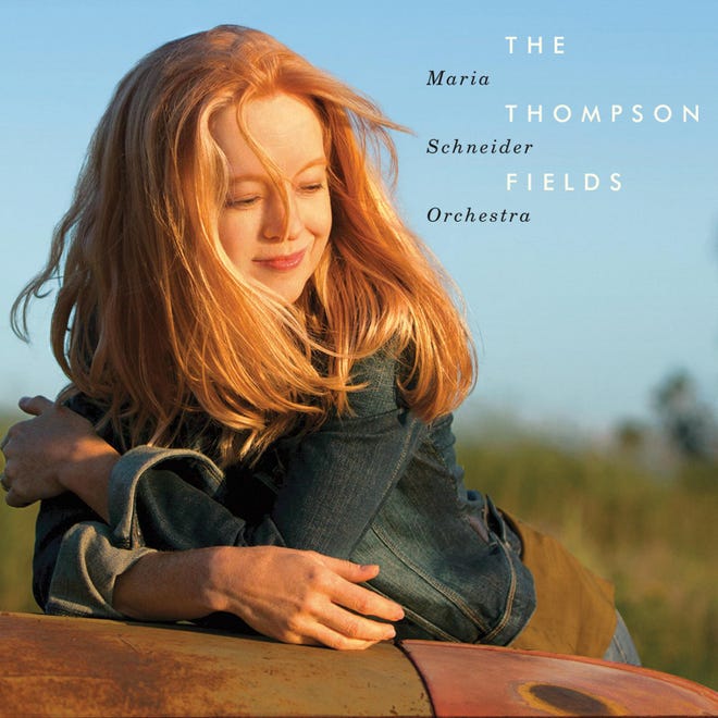 This CD cover image released by ArtistShare shows Maria Schneider Orchestra's latest release, "The Thompson Fields." (ArtistShare via AP)