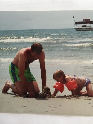 Gastonia native Michael Bigger, retired Air Force, gets in some beach time with his daughter Ashley Bigger.
Ashley, age 2 at the time is now 28 and works as a paralegal.
(Photo submitted by Janice Bigger of Belmont)