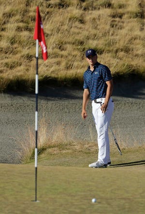 Ted S. Warren/The Associated PressJordan Spieth watches his putt on the 15th hole during the final round of the U.S. Open at Chambers Bay on Sunday in University Place, Wash.