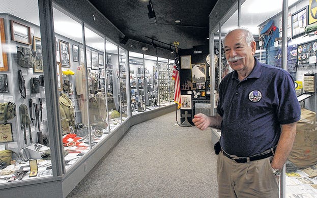 Warren Motts talks about the new wing of the Motts Military Museum which opened at the end of May. Most of the artifacts in the new wing focus on Vietnam.