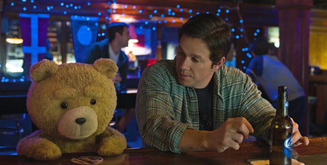Ted 2 Ted (SETH MACFARLANE) and John (MARK WAHLBERG) catch up over a few beers in "Ted 2", Universal Pictures and Media Rights Capital's follow-up to the highest-grossing original R-rated comedy of all time. MacFarlane returns as writer, director and voice star of the film. Photo Credit: Tippett Studio/Universal Pictures and Media Rights Capital Copyright: © 2015 Universal Studios.