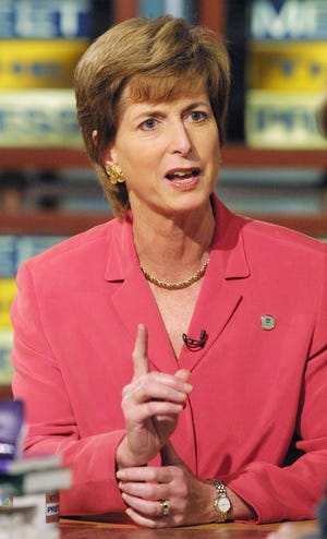 Former Environmental Protection Agency Administrator Christine Todd Whitmanm in 2001. Whitman is one of the participants in the Weather Channel's "The Climate 25." The Associated Press