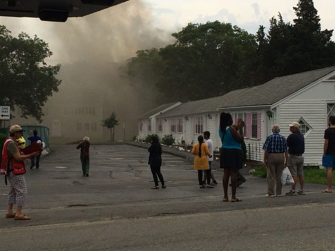 A fire at an abandoned motel in South Yarmouth this evening caused Route 28 road closures.