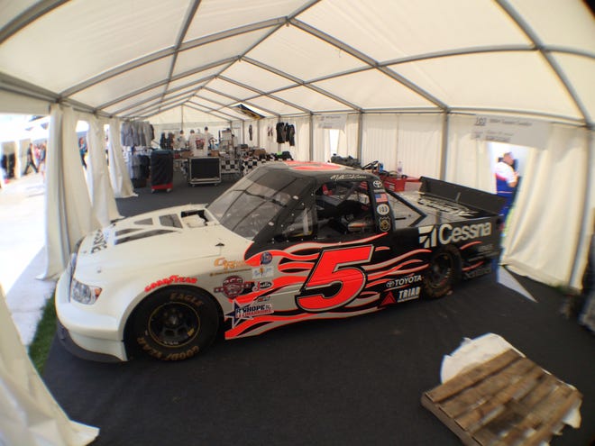 Shown is the truck Mike Skinner will race in the Goodwood Festival of Speed in West Sussex, England, the next four days.