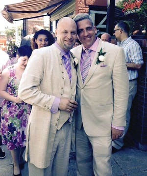 William "Wil" D. Darcangelo and husband Jamie Darcangelo at their wedding May 30 on the Upper Common in Fitchburg. Submitted photo