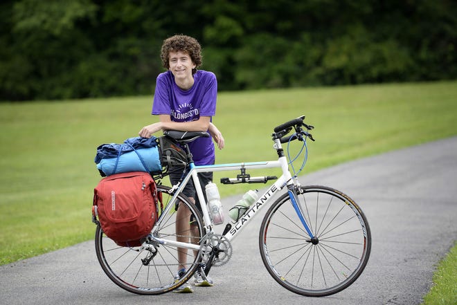 Greg Nero, 17, was packed and ready to go on a solo, 435-mile bike trip across Pennsylvania. The Raccoon Township teenager will embark Sunday on a seven-day, 435-mile bicycle ride across Pennsylvania to raise money and awareness for Alzheimer's disease.