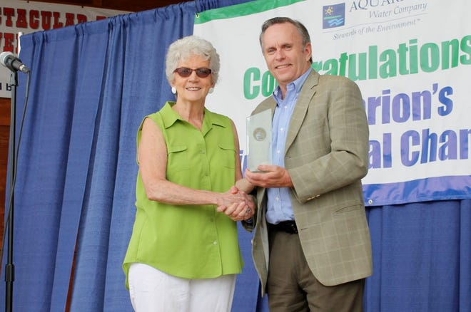 US Foods took home an Environmental Champion Award in the business category. John Glynn, president of the Boston division, was there to accept the award from Sen. Nancy Stiles. Courtesy photo