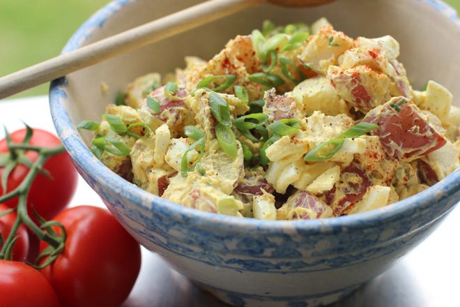 If you love deviled eggs, and you love potato salad, you're sure to adore this Creamy Deviled Egg Potato Salad. It'll make an appealing change from your usual recipe for a Fourth of July barbecue.

MATTHEW MEAD/THE ASSOCIATED PRESS