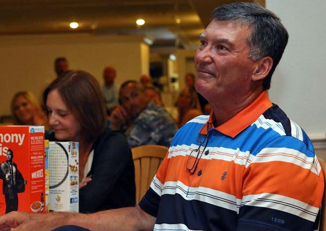 Former Lemon Bay director of athletics and boys basketball coach Tom Catanzarite attends his roast last week at Rotonda Country Club. Catanzarite retired after a 29-year stretch at the Englewood-based high school.