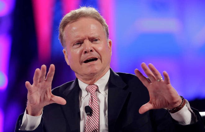 FILE - In this June 30,2015 file photo, former Virginia Sen. Jim Webb speaks in Baltimore. On Thursday, Webb announced his campaign for the Democratic presidential nomination. (AP Photo/Patrick Semansky, File)