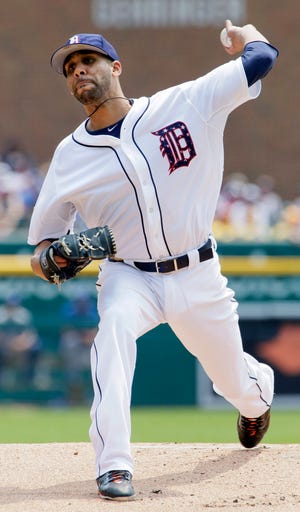 Detroit Tigers pitcher David Price delivers against the Toronto Blue Jays during the first inning of a baseball game Saturday, July 4, 2015, in Detroit. (AP Photo/Duane Burleson)